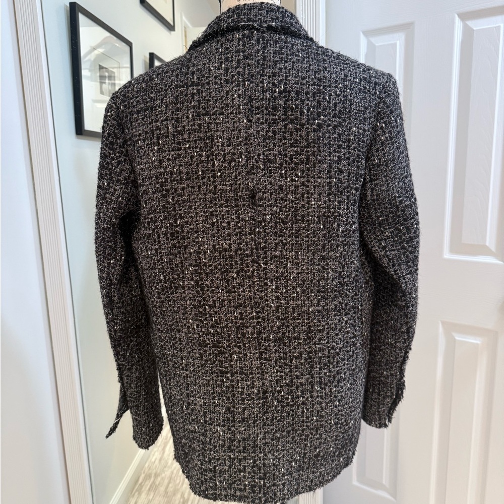 Theory Black and White Tweed Blazer - Picture 6 of 7